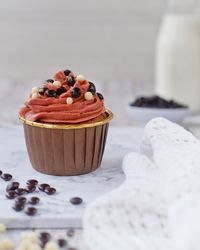 Close-up of dessert on table