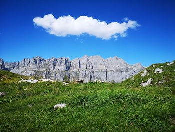 Scenic view of land against sky