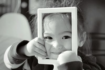 Close-up portrait of cute girl