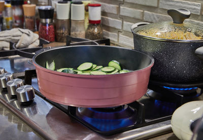 Close-up of food in kitchen