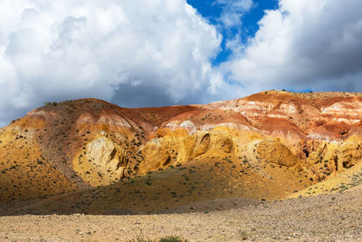 Colorful hills in altai republic, named mars 1. nature environment background. 