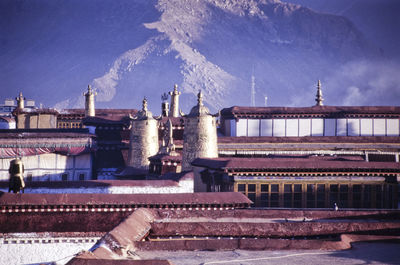 View of city against sky during winter