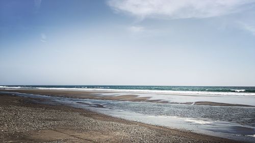 Scenic view of beach against sky