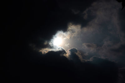 Low angle view of moon in sky