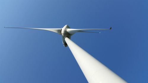 Low angle view of windmill