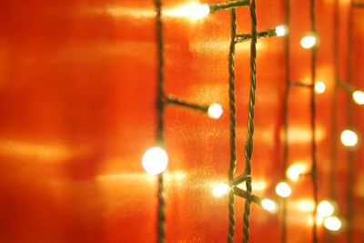 Full frame shot of illuminated lights hanging from ceiling