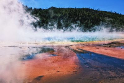 Scenic view of waterfall