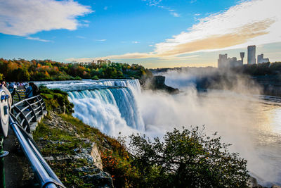 Scenic view of waterfall