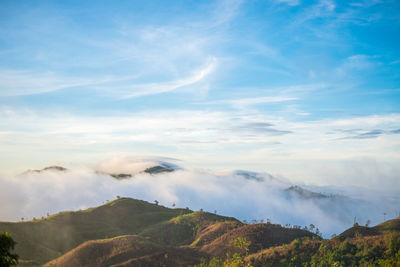 Scenic view of mountains against sky