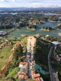 Aerial view of guatape 