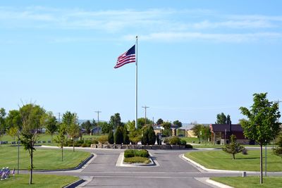 American flag on pole