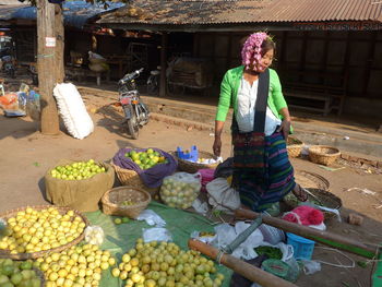 Full frame shot of various fruits for sale at market