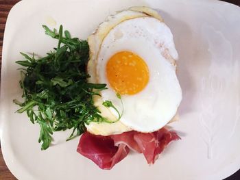 High angle view of breakfast on plate