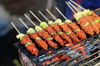 Food on barbecue grill