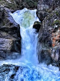 Scenic view of waterfall