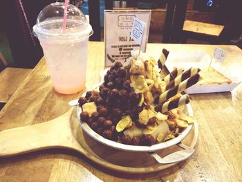 Close-up of ice cream in plate