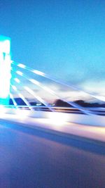 Light trails on street at night