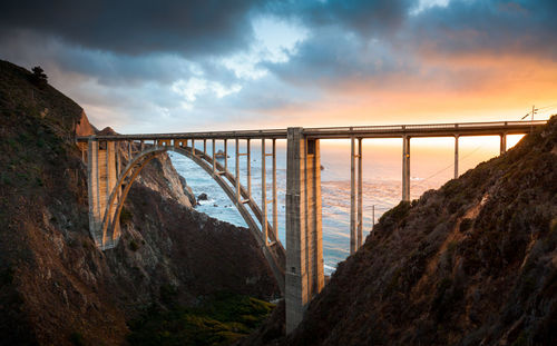 Bridge over sea against sky