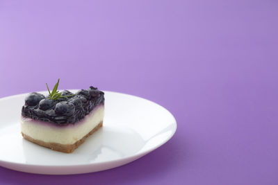Close-up of cake in plate