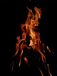 Close-up of bonfire at night