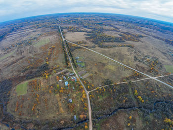 Aerial view of landscape against sky