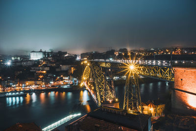 Illuminated city at night