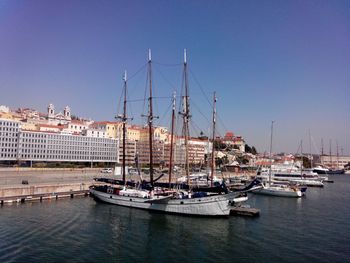 Boats in harbor