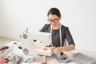 Fashion designer working at studio