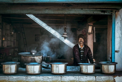 Portrait of man working