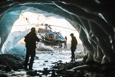 Adventure tourism trip to see an ice cave.