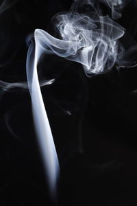 Close-up of abstract over black background