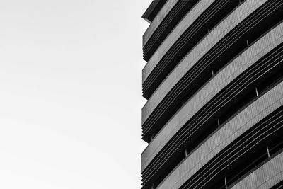 Low angle view of buildings against clear sky