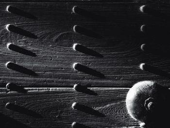 High angle view of table