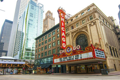 Low angle view of buildings in city