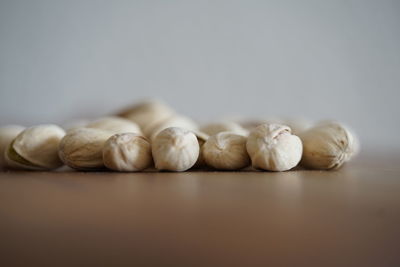 Close-up of garlic on table