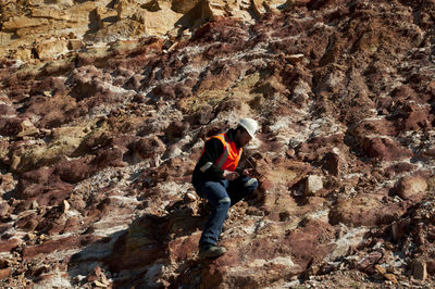 Miner working at site