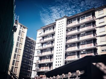 Low angle view of buildings against sky