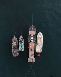 High angle view of boat in sea
