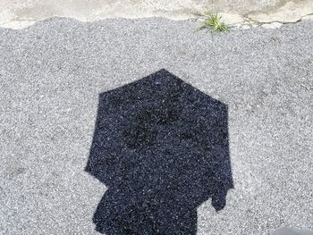 High angle view of shadow on street