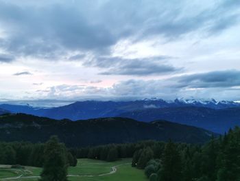 Scenic view of mountains against sky