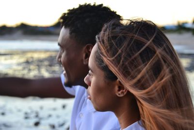 Portrait of couple at beach