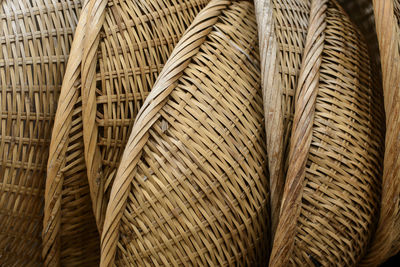 Full frame shot of rattan baskets