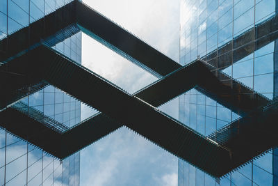 Low angle view of modern building against sky