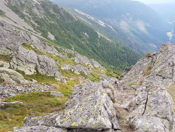 High angle view of rocky mountains