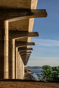 Low angle view of bridge over sea