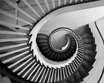 Directly above shot of spiral staircase