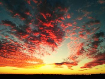 Scenic view of dramatic sky during sunset