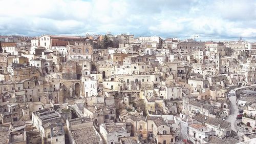 High angle view of townscape against sky