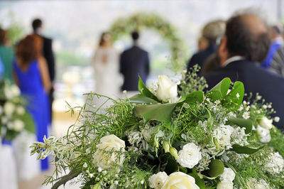 Close-up of flowers at wedding