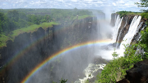 Scenic view of waterfall